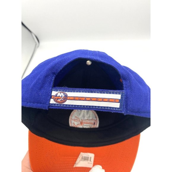 NHL New York Islanders Logo Hat Cap Hook And Loop Close Orange Blue - Picture 5 of 8